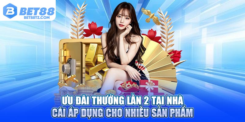 Thưởng Nạp Lần 2 Bet88: Động Lực Tiếp Sức Cho Hội Viên Ưu đãi thưởng lần 2 tại nhà cáu áp dụng cho nhiều sản phẩm